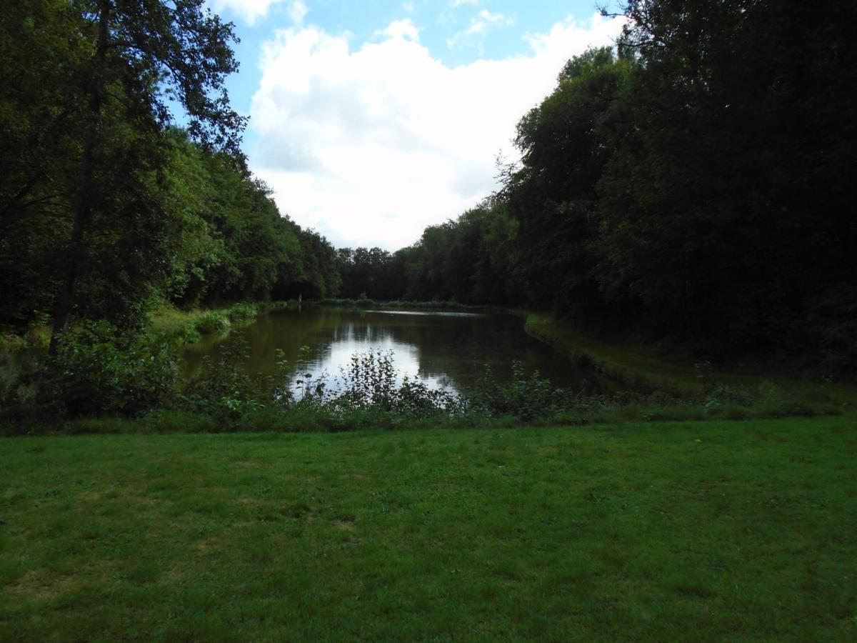 Deux étangs poissonneux au milieu des bois avec gîte moderne, la halte des deux lacs Rosée Exterior foto